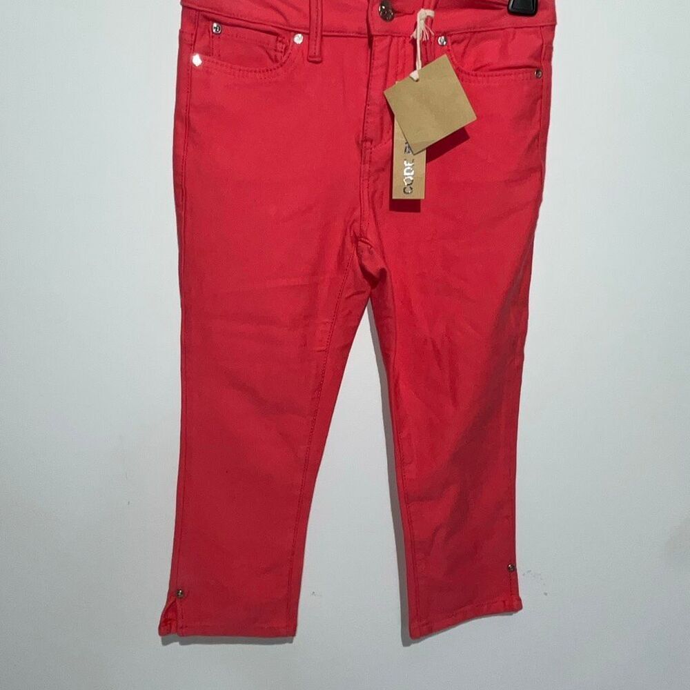 Code Bleu Women's dark pink Gwen Straight Leg Cotton Blend Cropped Jeans Size 2P